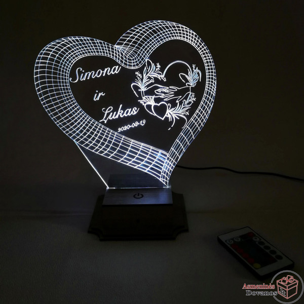 LED Lempa  vestuvių proga