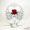 Gėlės vazono dekoracija "Rožinė širdis"