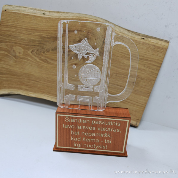 Apdovanojimas, statulėlė alaus bokalo formos, puikiai tinka bernvakariui ir kitoms progoms.