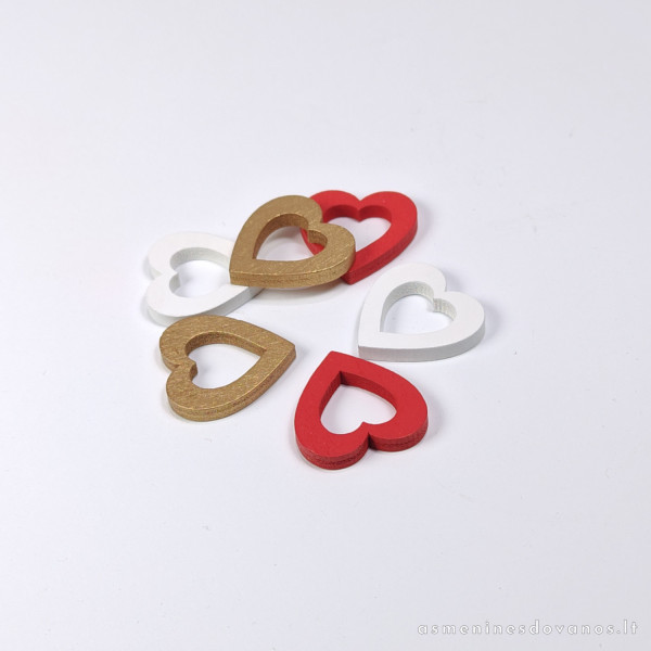 Dažytos širdelės su kiauru viduriuku. Kelios spalvos pasirinkimui
