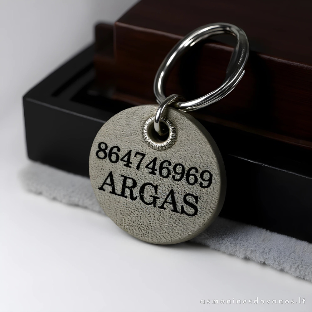 Odinis pakabukas šunims ir katėms. Graviruotas telefono numeris vardas