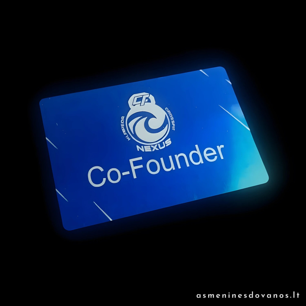 Graviruota Metalinė Vizitinė kortelė, kelios spalvos pasirinkimui.