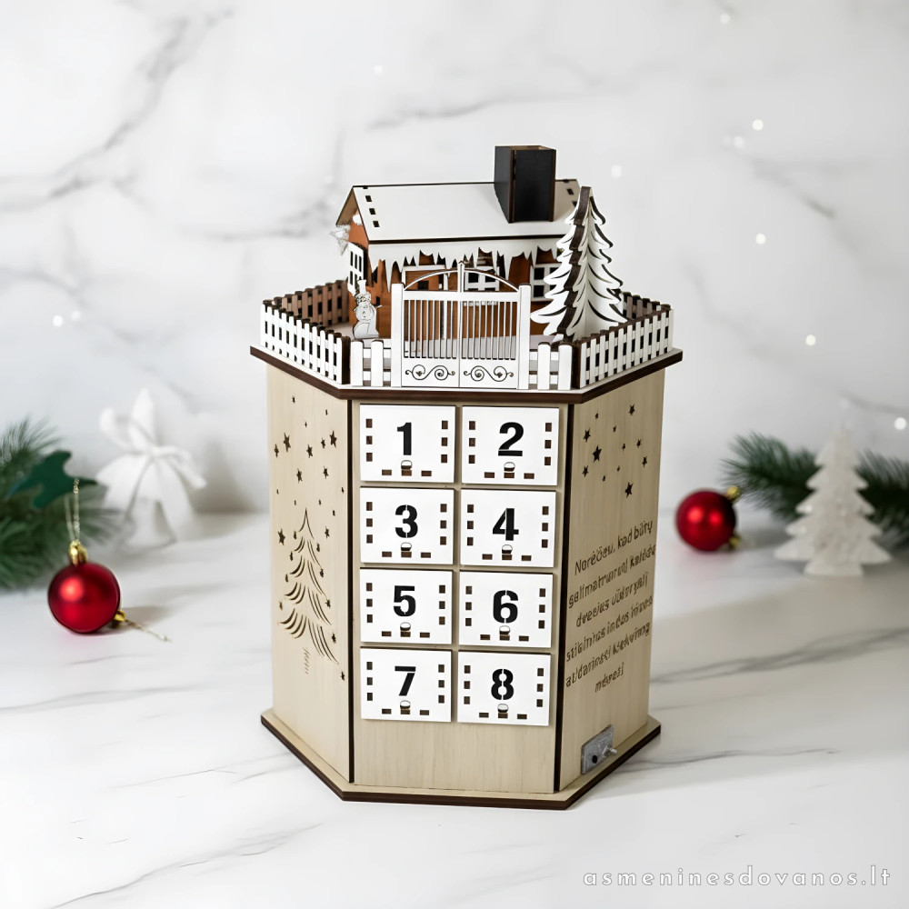 Dovana ir mažam ir dideliam. Advento kalendorius su graviruotu tekstu