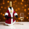 Rūbas vyno buteliui, papuoškite butelį su stilingu Kalėdų senio rūbu.
