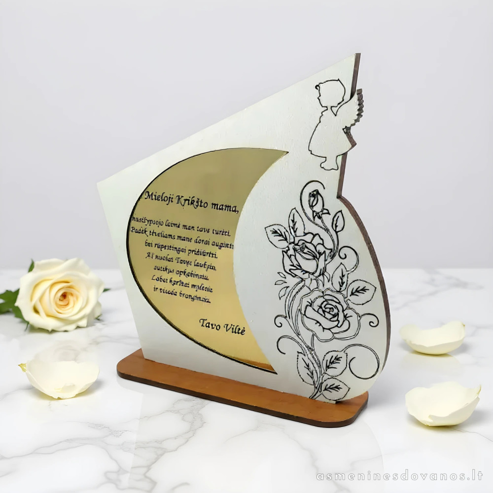 Padėka - apdovanojimas krikšto tėveliams, tėvams, mamai, tėčiui.