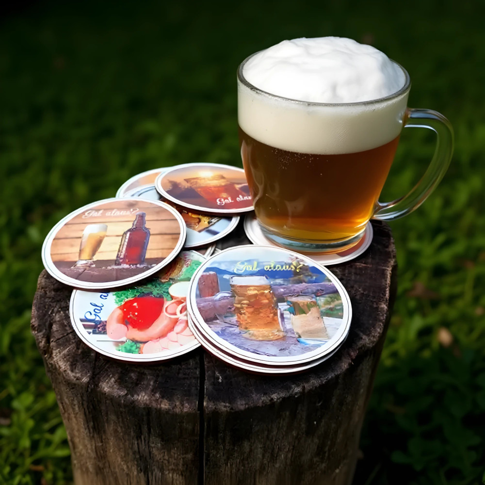 Medinis padėkliukas puodeliui su sublimuota nuotrauka. Arbatai, kavai.