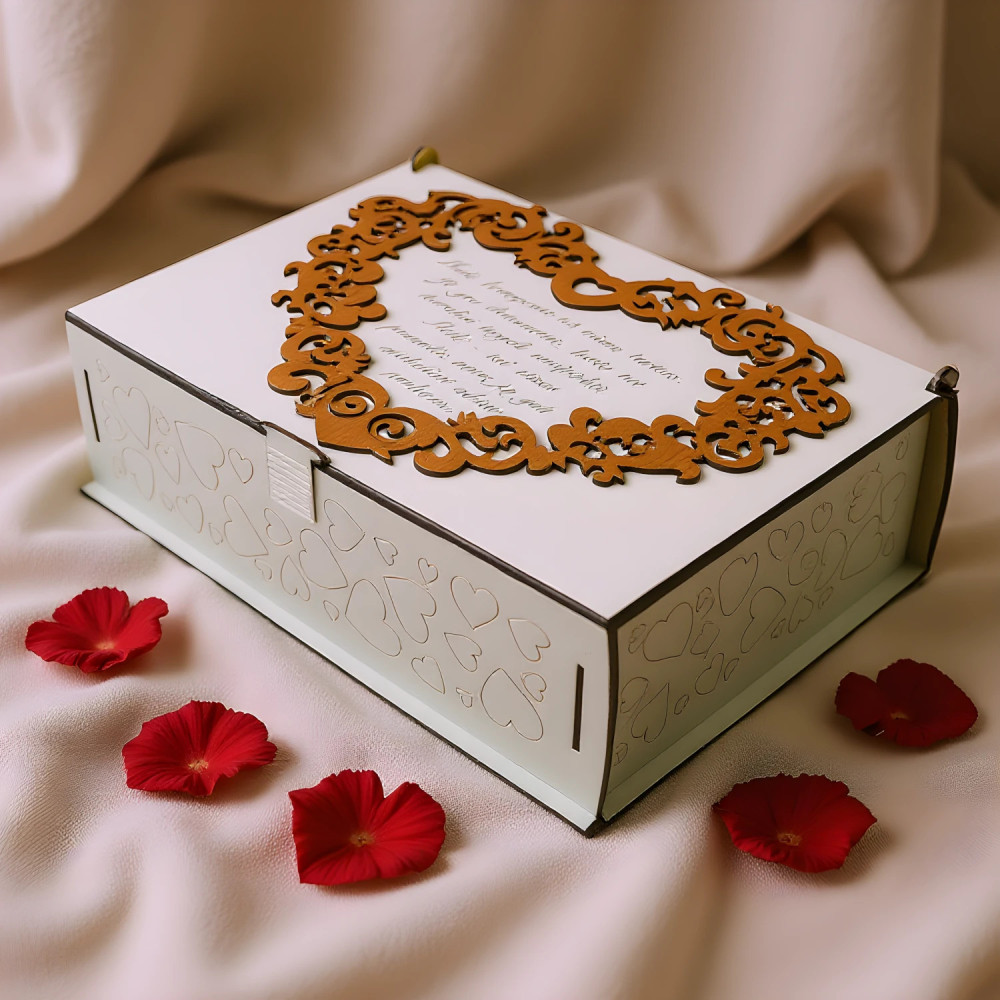 Graviruota dėžutė palinkėjimas ir kitoms smulkmenoms dėti, balta