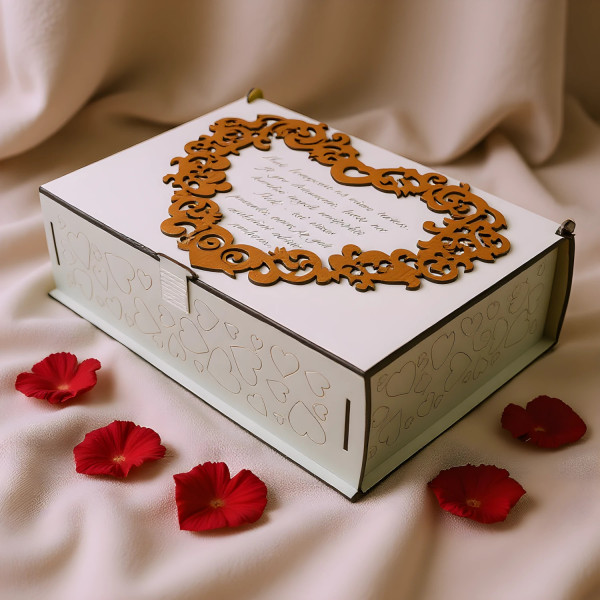 Graviruota dėžutė palinkėjimas ir kitoms smulkmenoms dėti, balta