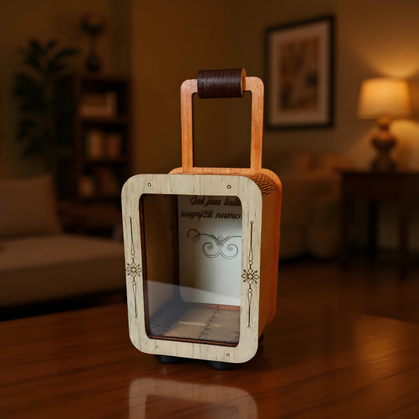 Taupyklė kelioninis krepsys su graviruotu tekstu, palinkėjimu pinigams