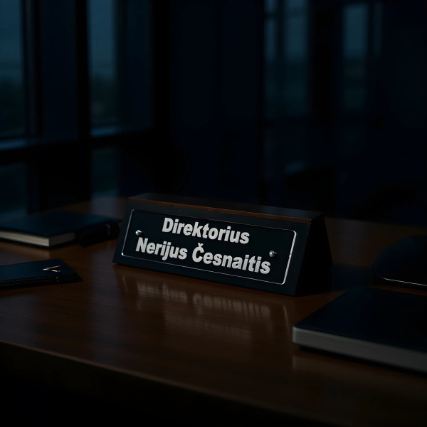 Informacinė lentelė ant stalo, dvipusė graviruotas plexiglass