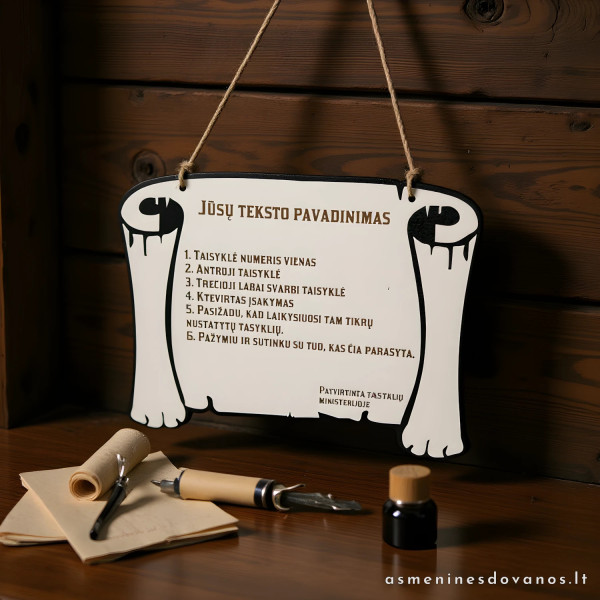 Susikurk graviruotą sveikinimą, pranešimą pats, ant gražios lentelės