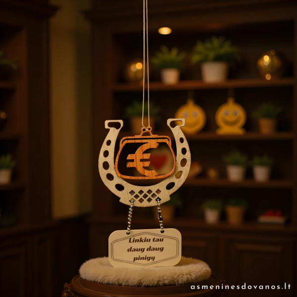 Pakabukas pasaga, su graviruotu palinkėjimu, kelios temos pasirinkti