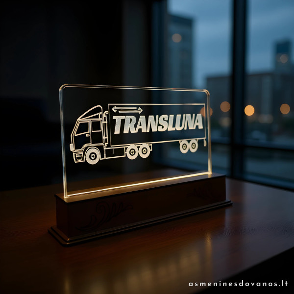 Dovana įmonei šviečiantis jos pavadinimas, led lempa, graviruojama