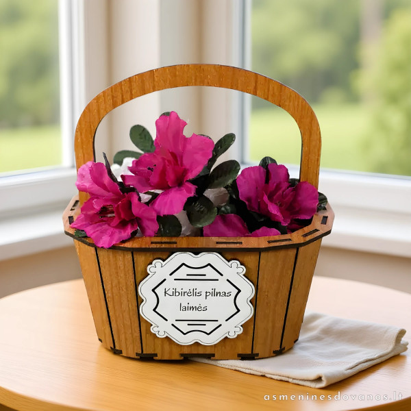 Graviruotas kibirėlis, krepšelis, galima rinktis kelias spalvas