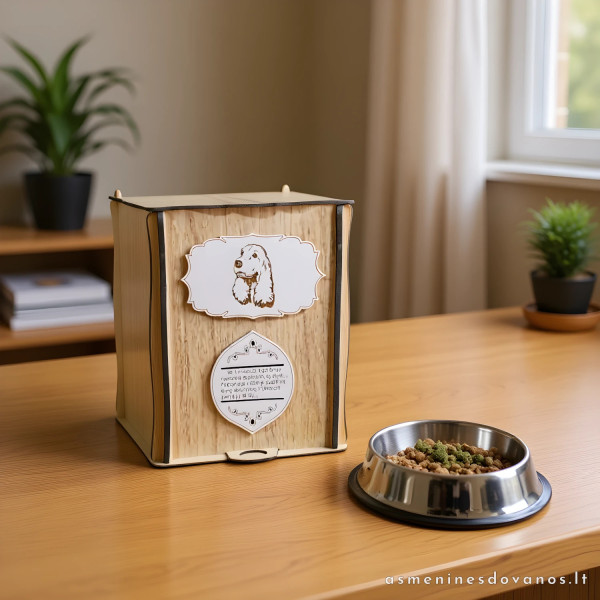 Dėžė sausam augintinio maistui, su bėrimo vožtuvu. Talpa 6 litrai