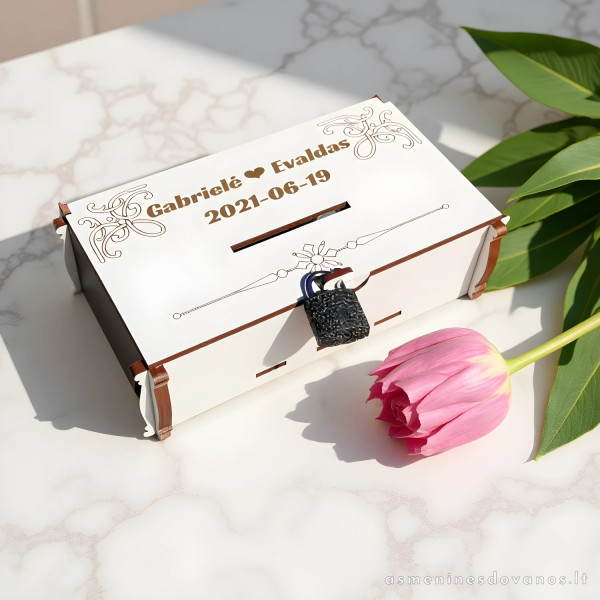 Graviruota dėžutė palinkėjimas ir kitoms smulkmenoms dėti, balta, only