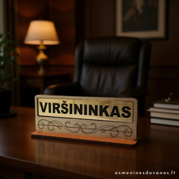 Informacinė lentelė ant stalo