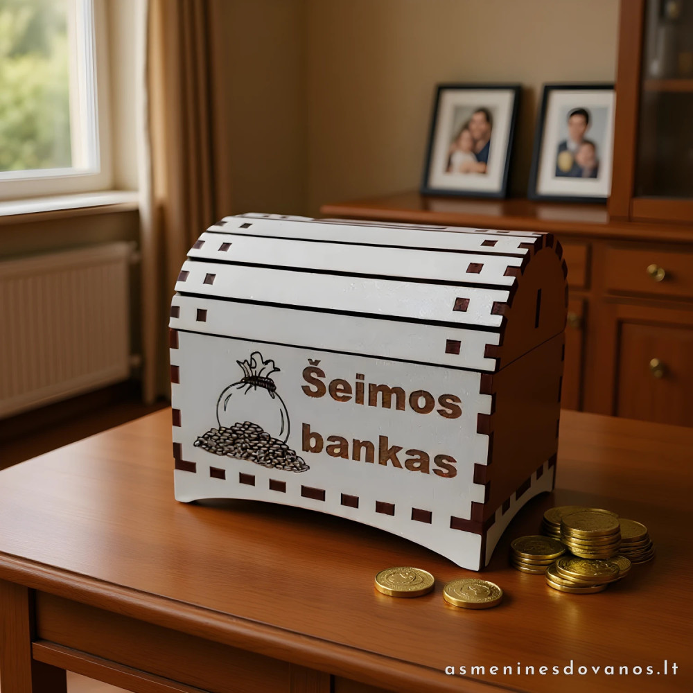 Medinė dėžutė lobių skrynelė