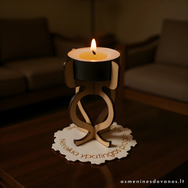 Nedidedlis žvakės stovelis panašus į taurę