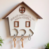 Raktų kabykla raktams kabinti pastogės formos, su pakabukais.