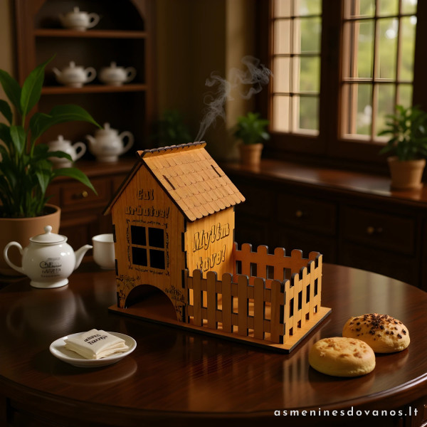 Namukas arbatai laikyti, su papildomu skyreliu skanėstams.