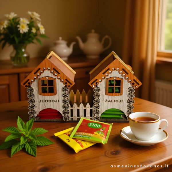 Namukas arbatai laikyti, dviejų skirtingų skonių arbatai