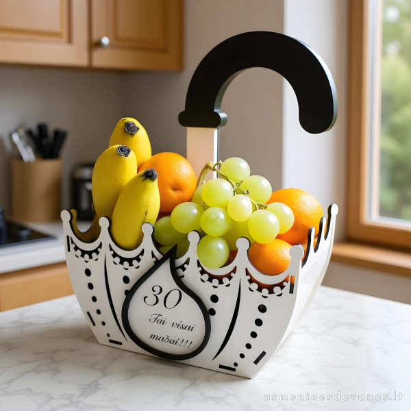 Krepšelis skėčio formos dovanų dekoravimui, graviruojamas jūsų tekstas