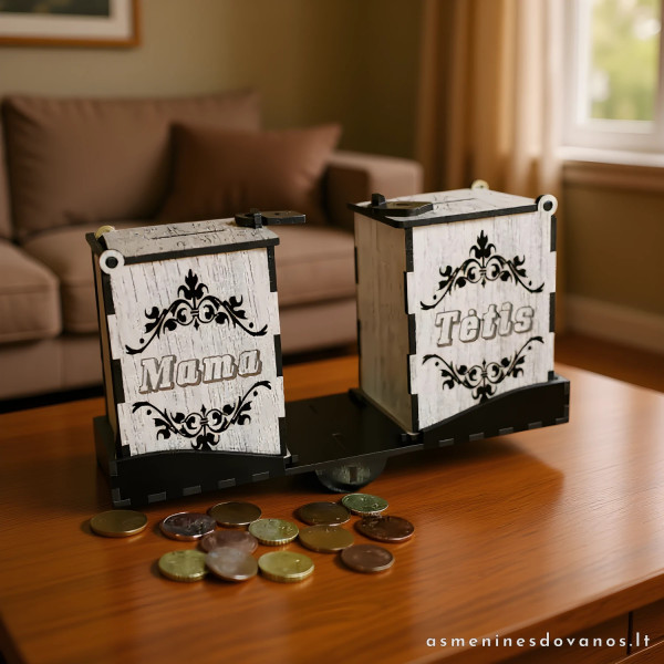 Taupyklė iš spalvoto HDF taupyklė svarstyklės skirtos dviems žmonėms