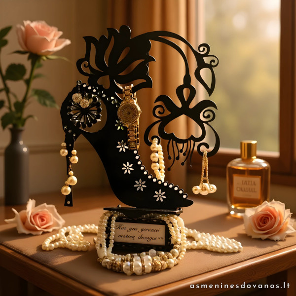 Medelis- batelis. Stovelis papuošalams, žiedams, auskarams su dėžute