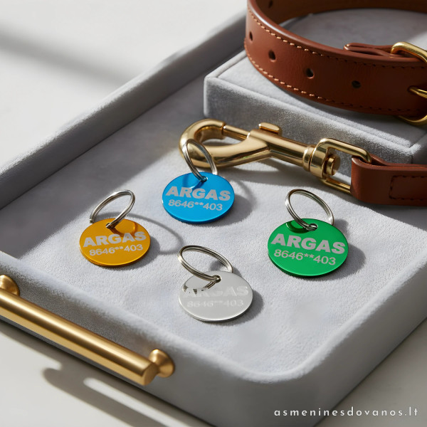 ID Pakabukas šunims, katėms, su graviruotu tekestu, telefono numeriu