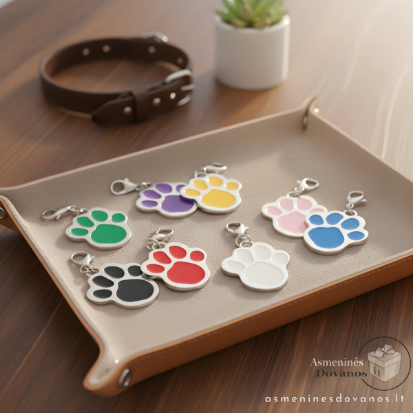 ID metalinis Pakabukas šunims, katėms, su graviruotu tekstu.