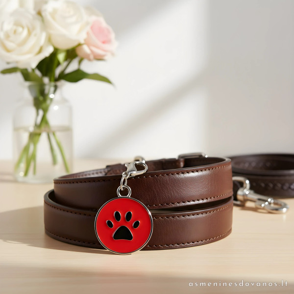 ID metalinis Pakabukas šunims, katėms, su graviruotu tekstu. Pėdutė.