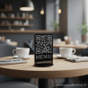 Stovelis juodos spalvos, su meniu, QR kodu. Kavinei, ar įmonei.