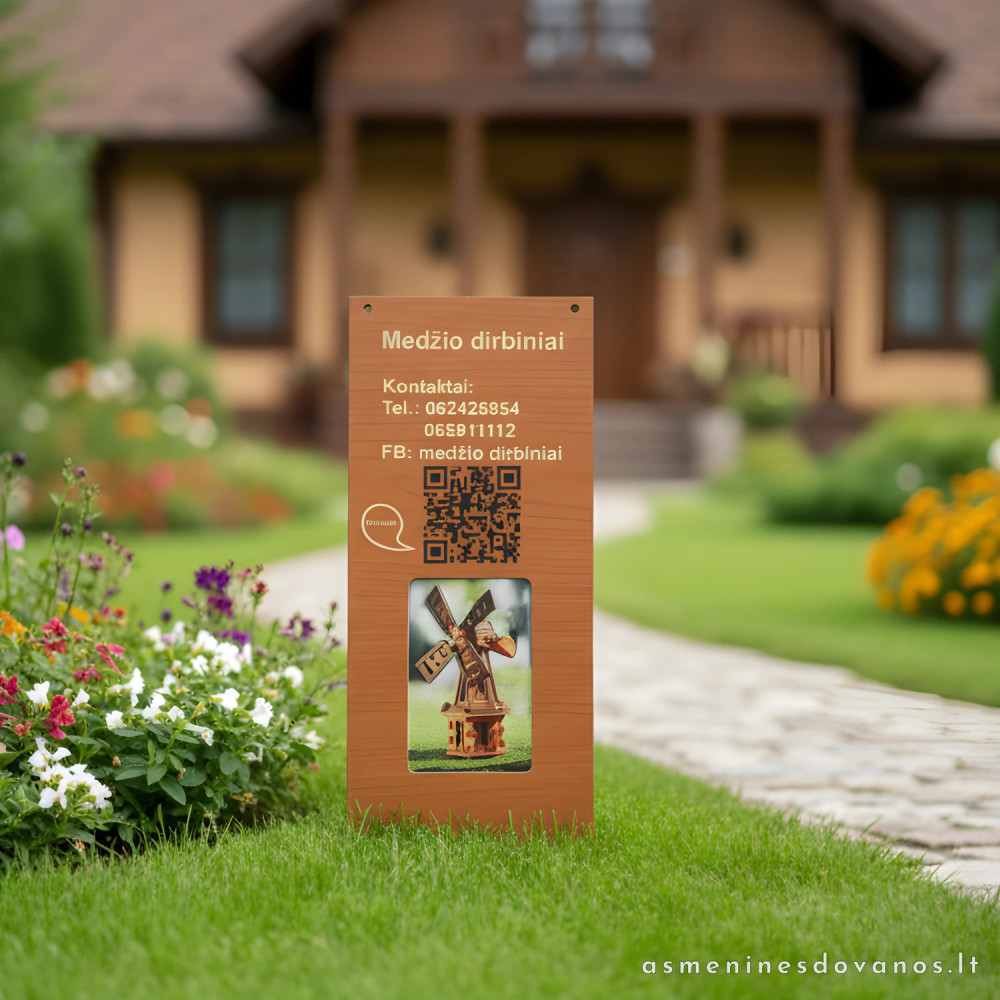 Informacinė lentelė su svarbiausiais duomenimis,