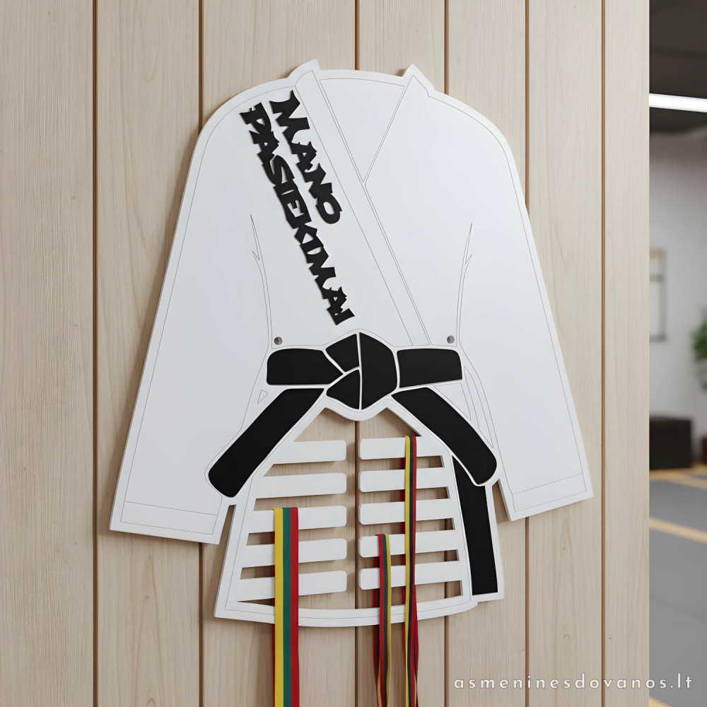 Medalių kabykla užsiimantiems kovos menais. Pasirenkamas žodis.