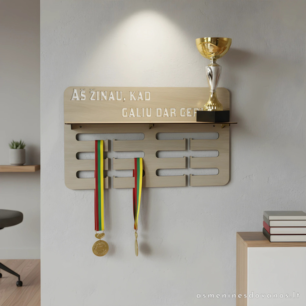 Medalių kabykla krepšininkams, futbolininkams. Graviruojamas tekstas.