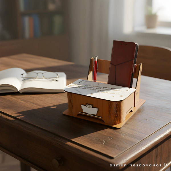 Stalo organizatorius mokytojui, puiki dovana, graviruota, rašikliams