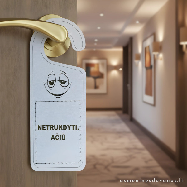 Informacinė lentelė kabinam ant durų rankenos