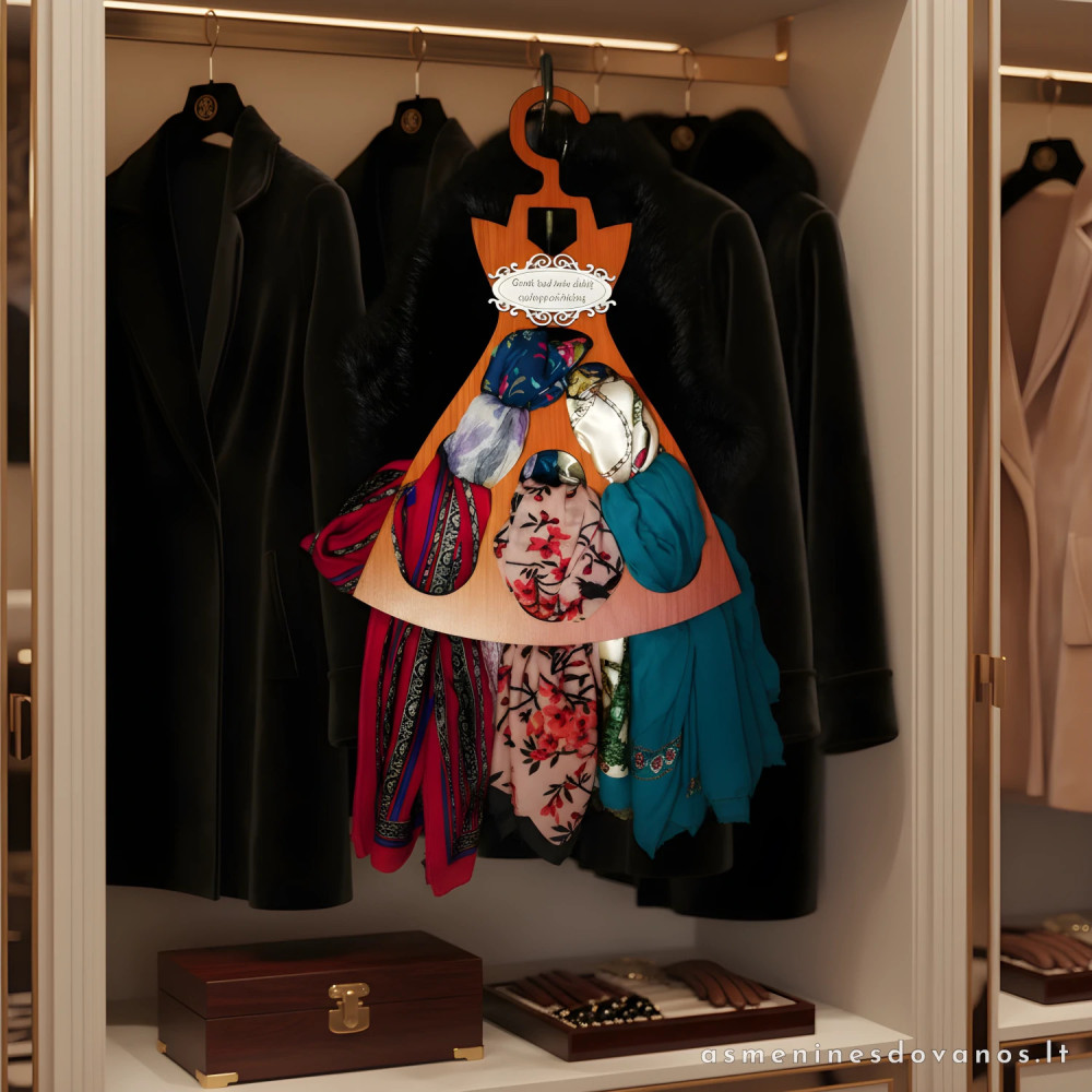 Kaklaskarių, diržų kabykla su graviruotu tekstu