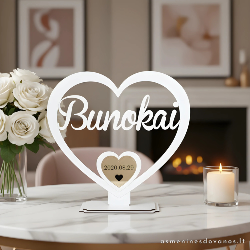 Lazeriu pjauta dekoracija, suklijuotas, gali būti pavardė, vardas ...