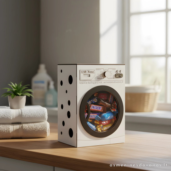 Graviruota dėžutė skalbimo mašinos formos dekoracija dėžutė skanėstams