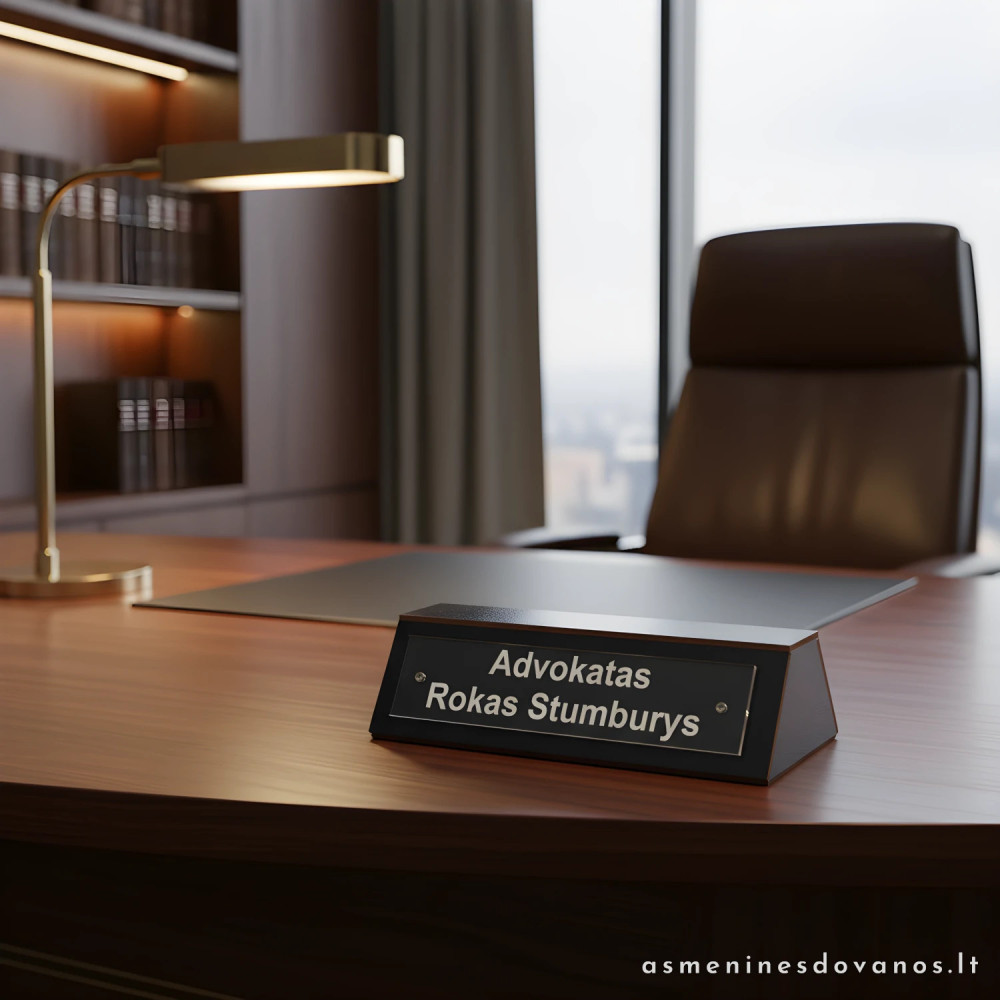 Informacinė lentelė ant stalo, dvipusė graviruotas plexiglass