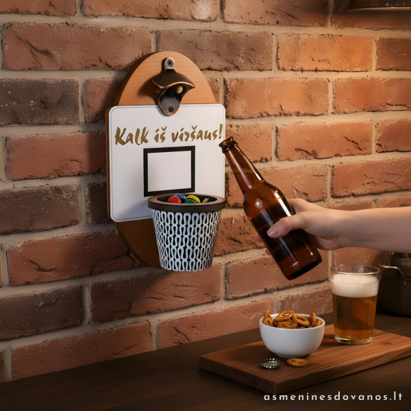 Stilingas atidarytuvas krepšinio fanui su krepšeliu kamšteliams