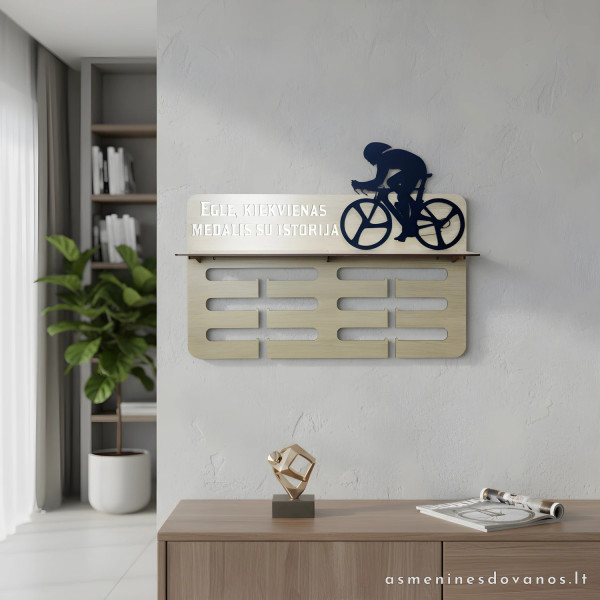 Dovana dviratininkams, užsiimantiems dviračiu sportu medaliu kabykla