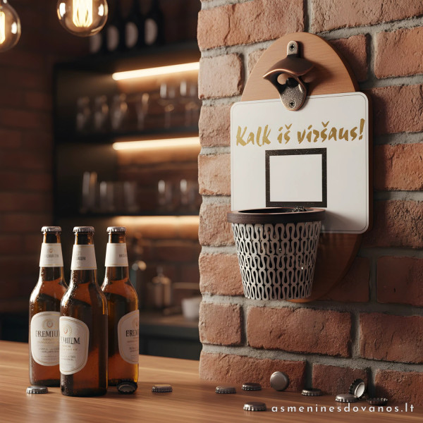 Stilingas atidarytuvas krepšinio fanui su krepšeliu kamšteliams