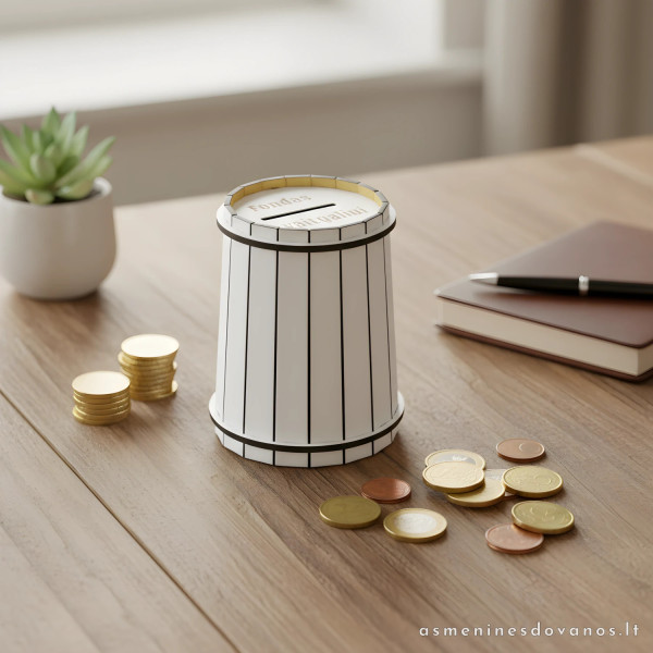 Taupyklė iš spalvoto HDF taupyklė bačkos formos