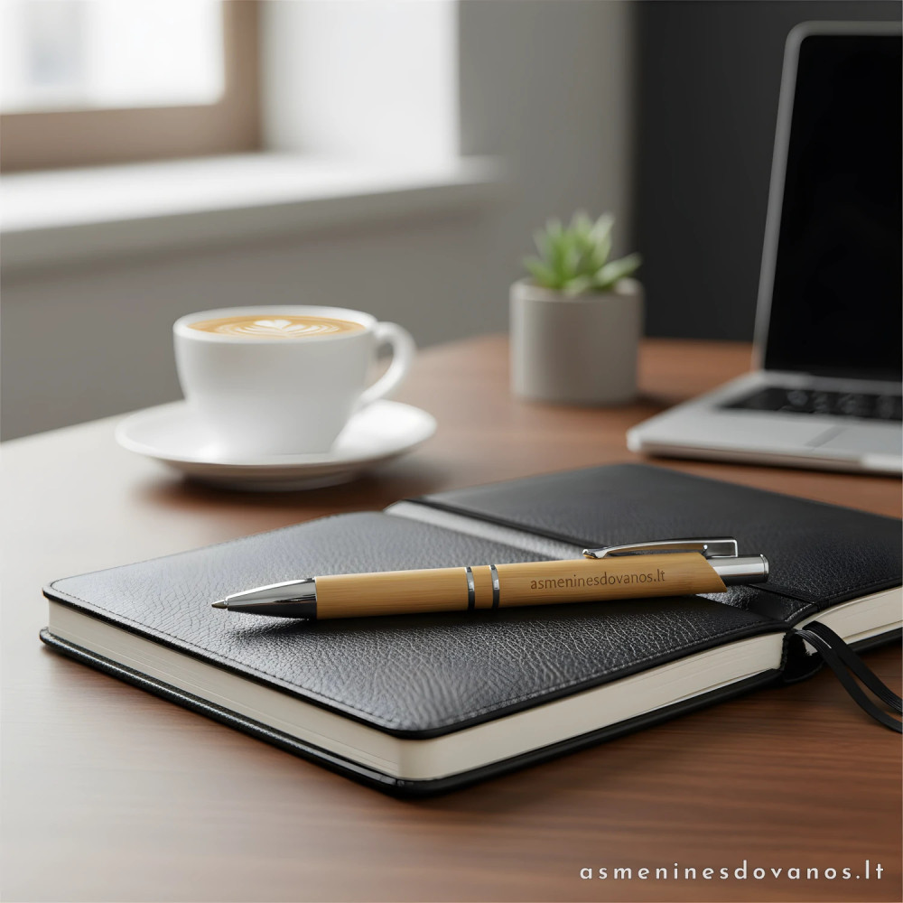 Bambukinis rašiklis su spauda | Ekologiškas personalizuotas rašiklis