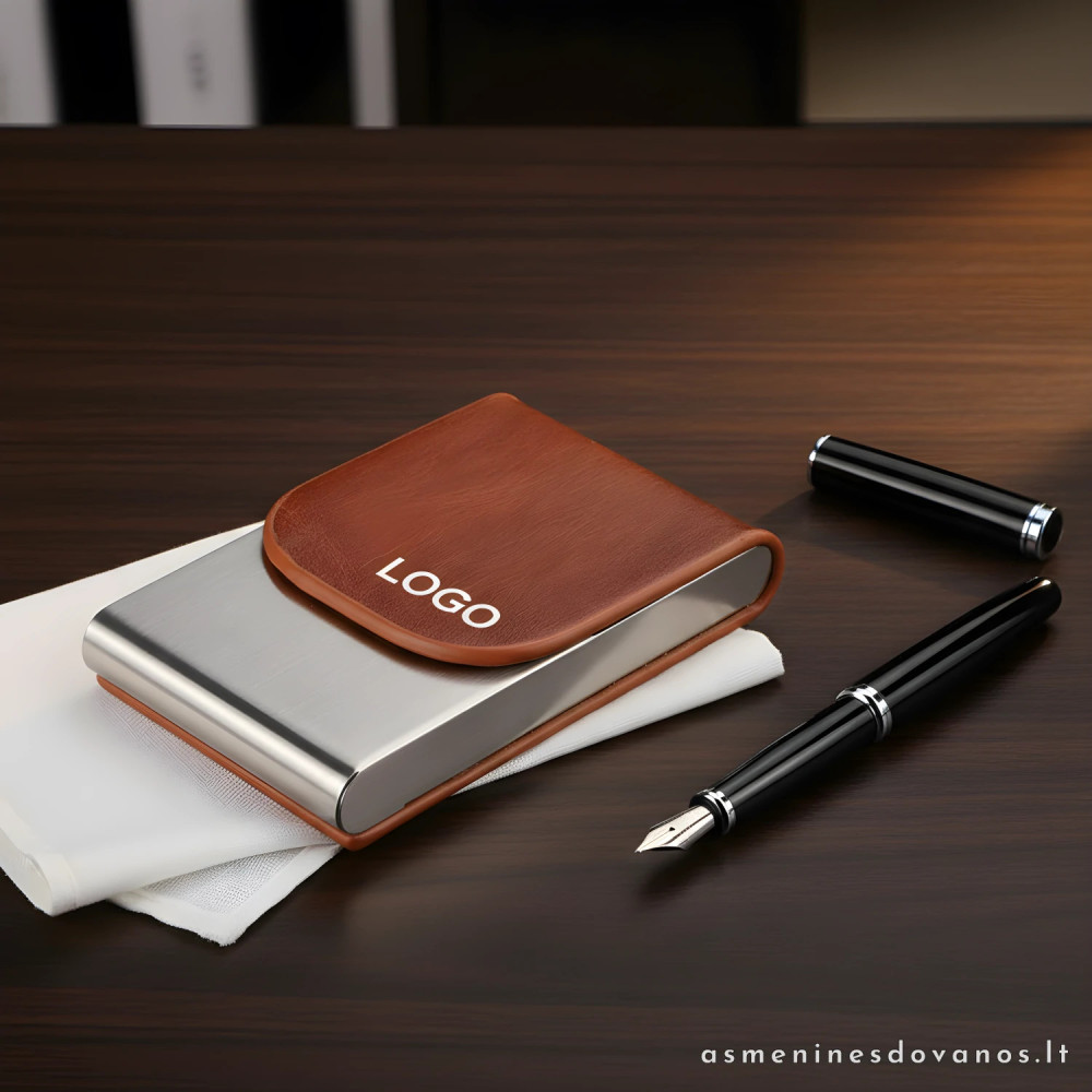 Vizitinių kortelių dėklas su spauda | Verslo dovana