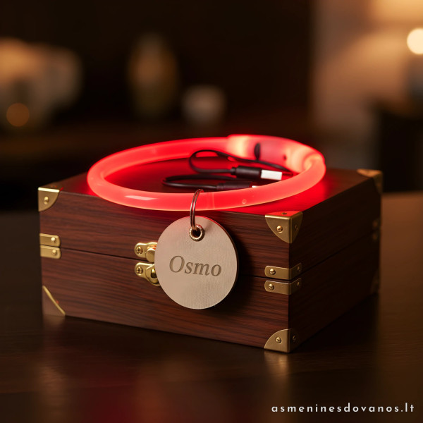 LED antkaklio rinkinys su odiniu pakabuku – puiki dovana šuniui