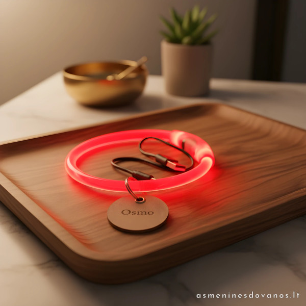 LED antkaklio rinkinys su odiniu pakabuku – puiki dovana šuniui